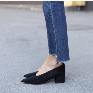 Vince Black Rafe Flared Heel Pumps
